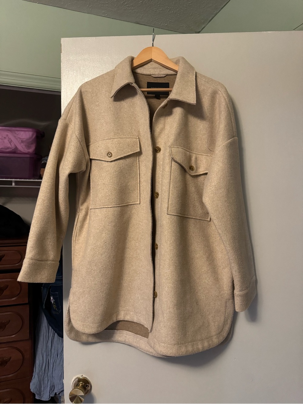 Banana Republic Beige Oversized Utility Shacket